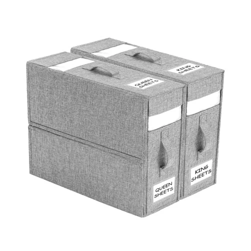 Vasttron 2 Pack Foldable Sheet Organizer for Linen Closet, Bed Sheet Organizers and Storage Underbed Storage Containers for Bedding Sheets, Pillows, Clothes, Shoes