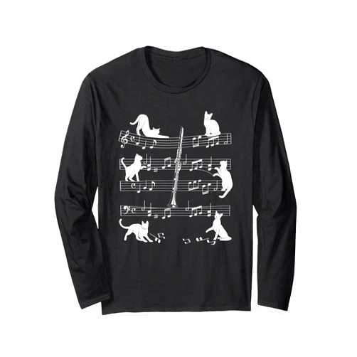 Clarinet Cats for Clarinetist Cat Women and Men Clarinetist Cats for Cat loving Clarinet player Long Sleeve T-Shirt