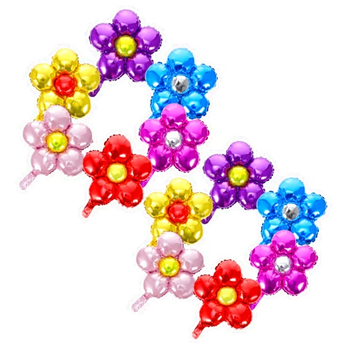PLAFOPE 12pcs Flower Aluminum Film Balloon Balloons for Balloon Festival Party Balloons Metallic Balloon Groovy Balloons Decor Wedding Party Balloons Child Daisy Party Supplies