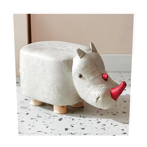 YJHAODM Foot Stool Creative Cartoon Sofa Stool Animal Ottomans Technology Cloth Footstools Strong and Sturdy Thick Solid Wood Foot Rest Strong