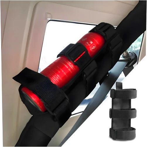 HAOBO Fire Extinguisher Holder, Adjustable Roll Bar Fire Extinguisher Mount Holder, Car Accessories Roll Bar Adjustable Strap Brackets Fits for Jeep Wrangler Unlimited CJ YJ TJ LJ JK JKU JL JLU