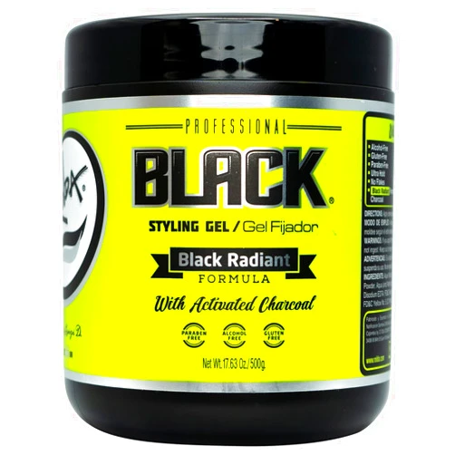 Rolda Black Styling Hair Gel - Medium To Strong Hold With Medium Shine For a Wet Slicked Back Look With All Day Hold - Activated Black Charcoal Covers Grey Hair Instantly 17.6oz