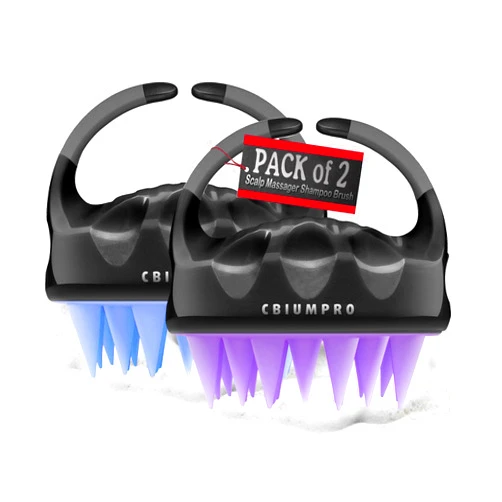 Cbiumpro 2-Pack Scalp Massager Hair Shampoo Brush, Scalp Brush, Scalp Scrubber for Dandruff Removal, Ultra Soft Silicone Scalp Exfoliator for Hair Growth - 100% Fit All Hair Types