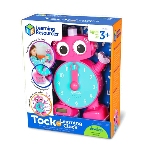 Learning Resources Tock The Learning Clock Pink - Digital Clock for Classroom, Telling Time, Kids Timer, Homeschool Essentials, Montessori, Toddler School Supplies, Gifts for Boys and Girls