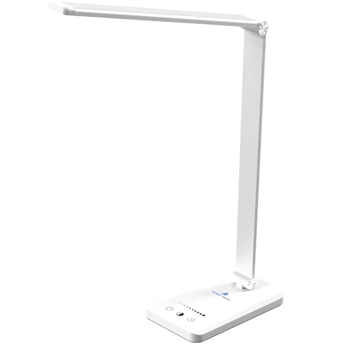 Ambertronix LED Desk Lamp with USB Charging Port, Dimmable Eye-Caring Reading Desk Light for Home, with 5 Brightness Level & 3 Lighting Modes, Touch Control, Auto Timer (White)