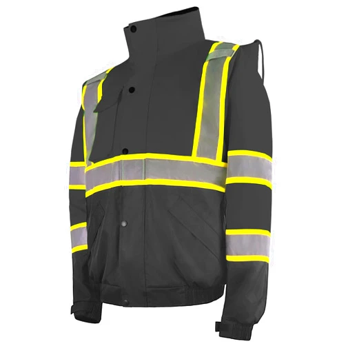 LOVPOSNTY Safety Work Bomber Reflective Jackets for Men, Winter High Visibility Fleece Liner Jacket ANSI Compliant Waterproof