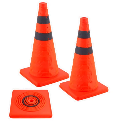 SINGARO 28 inch Traffic Cones, 2PCS Collapsible Orange Cones for Parking, Parking Cones with Reflective Collars, Training Cones, Driveway, Car Interior Accessories