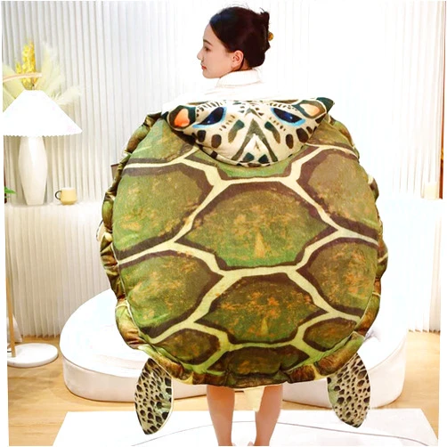 CARTBAE Creative Wearable Turtle Shell Pillows Soft and Breathable Plush Toy Party Cosplay Stuffed Animal, 39.3 inches