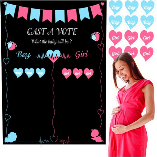 ASTARON Baby Gender Reveal Rarty Decorations Baby Gender Reveal Game 72pcs Stickers Voting Boy or Girl Gender Reveal Party Supplies