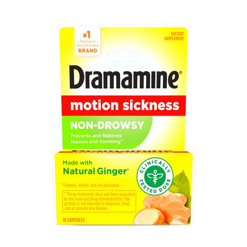 Dramamine Motion Sickness Non-Drowsy, 18 Count 18 Count (Pack of 1) 18 count