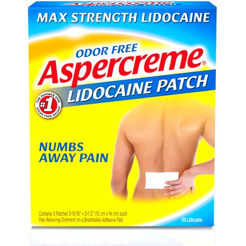 Aspercreme Max Strength Pain Relieving Lidocaine Patch, 3.94 x 5.5 -Inch (5 Count) (2 Packs(5 Count))