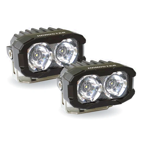 Handster 3inch White Off Road Pod Light 2PCS Motorcycle Auxiliary Fog Spot Lights with Backlight IP68 Waterproof LED Work Lamp for Truck ATV UTV Tractor Marine and Heavy Duty