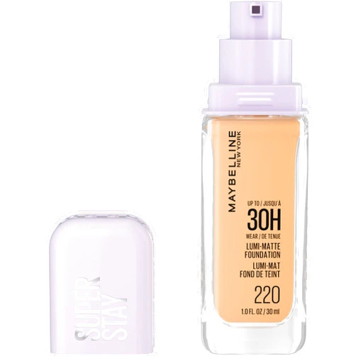 Maybelline Super Stay Lumi-Matte Foundation, Lightweight and Buildable Full Coverage Foundation Makeup For Up To 30HR Wear, 220, 1 Count