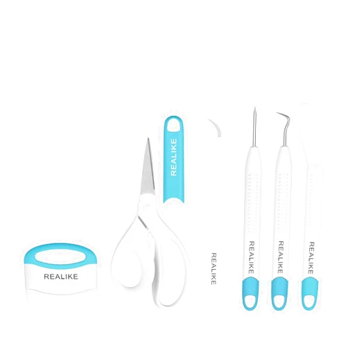 REALIKE Vinyl Weeding Tools Set Craft Vinyl Tools Kit Weeder/Scraper/Spatula/Tweezers/Scissor Basic Tool for Cricut/Silhouette/Siser HTV/Oracal Vinyl