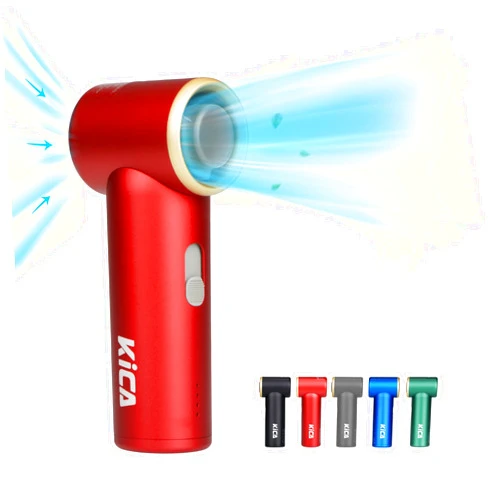 Kica JetFan Mini Handheld Fan[Max 14Hrs Working Time] Personal Fan with 3000mAh USB Rechargeable Battery, Metal Shell Turbo Fan, Adjustable Speed, Pocket Fan for Office/Outdoor/Travel/Camping-Red