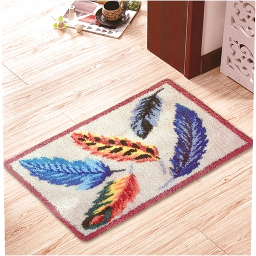 YAKOLECI Latch Hook Kits for Adults, DIY Tools Needlework Unfinished Crocheting Rug Yarn Cushion Embroidery Carpet Set 23.6