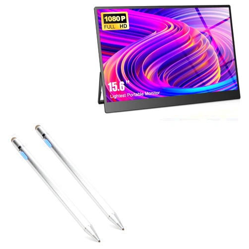 BoxWave Stylus Pen Compatible with Aekegrep CM-JRX001 (15.6 in) - AccuPoint Active Stylus (2-Pack), Electronic Stylus with Ultra Fine Tip - Metallic Silver