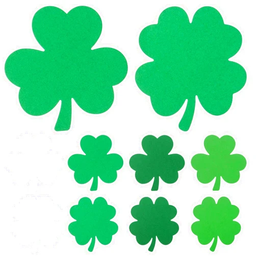 MixTeach 200 Pcs Shamrocks Four Leaf Clover Cutouts St. Patrick's Day Paper Shamrock Shapes 4 Inch Green Clover Die cut for Irish St. Patrick's Day Party Kid School Craft Projects Bulletin Board Decor