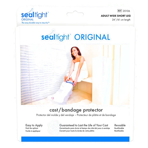 Brownmed Seal-Tight Original Cast & Bandage Protector - Waterproof Adult Leg Cast Cover - Adult Short Wide Leg