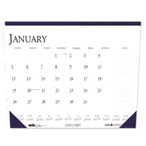 House of Doolittle HOD164 Desk Pad, 12 Months Jan-Dec, 22x17, Blue/Gray
