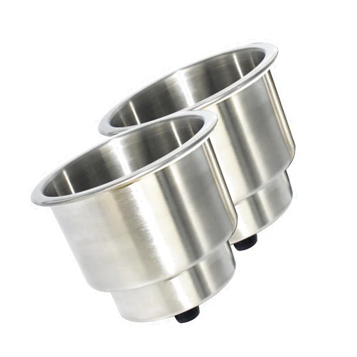 Yuanhe 2pcs Stainless Steel Cup Drink Holder with Drain for Marine Boat RV Camper
