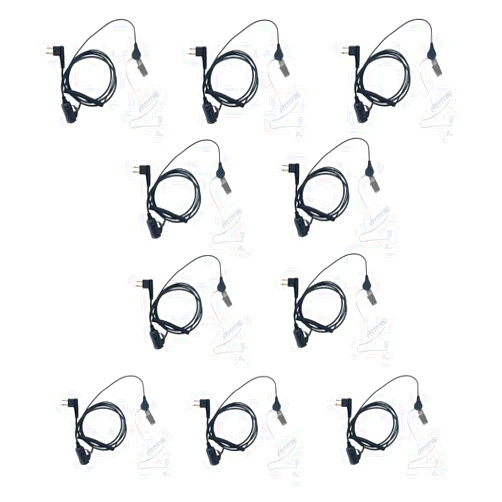 TDYU Walkie Talkie Headset Earpiece with Ptt Mic Covert Acoustic Tube Earpiece Compatible with Motorola cls1110 cp200 cls1410 cp200d cp185 rdm2070d 2 Way Radio 10Pack