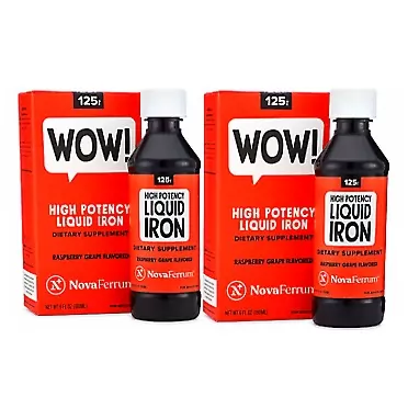 NovaFerrum 125 High Potency Liquid Iron Supplement for Adults, 2 Pack, 6 fl oz (Pack of 2)