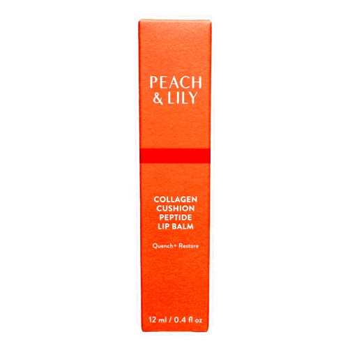 Peach & Lily Collagen Cushion Peptide Lip Balm, 0.4 fl oz, Quench + Restore (0.4, Sheer Peach)