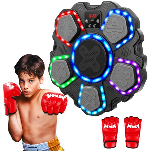 Awinto Music Boxing Machine Sport Toys for Kids and Adults,Wall Mounted Bluetooth Smart Punching Target,Training Pad Toy with Boxing Glove,Ideas Toys for Boys Girls Kids 3 4 5 6 7 8 9 10 11 12+ Years Old