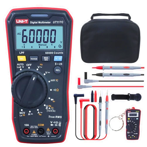 UNI-T High-Precision Digital Multimeter, 60000 Counts Non-Contact 600V AC/DC Voltage Detection LOZ/LPF Tester Measures Current Frequency Resistance Capacitance Bluetooth App Support UT117C