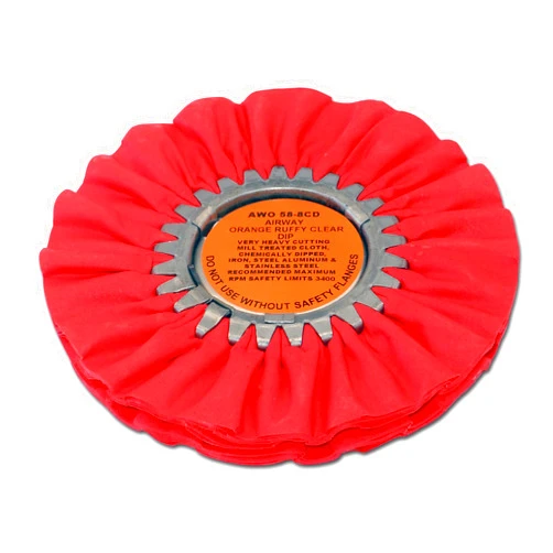 Zephyr AWO 58-8 CD Orange Ruffy Clear Dip Airway Buffing Wheel