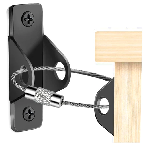BLADOPIA Furniture Anchors for Baby Proofing,(6 Packs) Anti-tip Wall Anchor Kit Metal, Earthquake Tip Resistant Furniture Brackets, Furniture Secure Straps for Dresser Cabinet Bookshelf