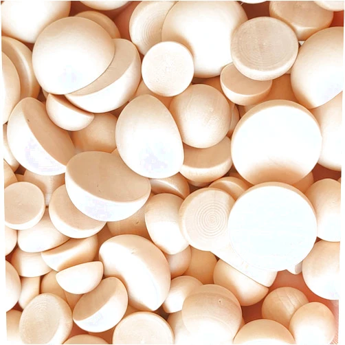 LWQYHTT 12/15/20mm Natural Unfinished Wood Beads Half Wooden Beads Small Half Round Wooden Balls for Paint DIY Craft 120pcs