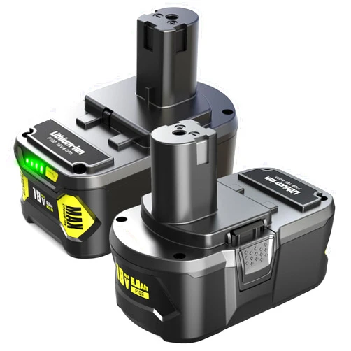 YHR 2 Pack 18V 6.0 Ah Replacement Battery for Ryobi ONE+ Cordless Power Tool P108 Compatible with P102 P103 P104 P105 P106 P107 P109 P122 Power Battery for Ryobi Angle Grinder/Impact