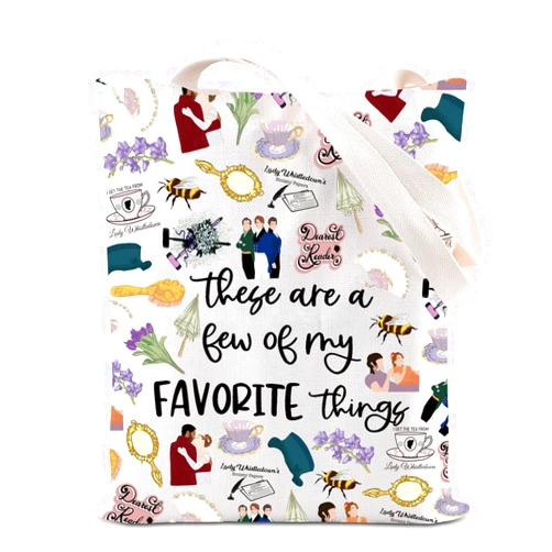 ENSIANTH Lady Whistledown Society Papers Inspired Gift Spill The Tea Tote Bag TV Show Fan Gift Historical Drama Lover Gift