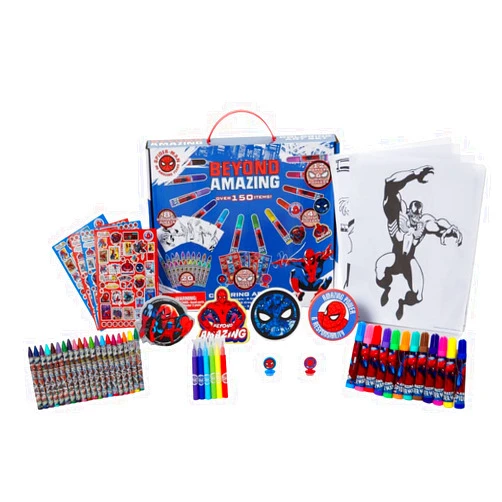 Innovative Designs Marvel Avengers Spiderman Coloring Art Set for Kids with Stickers and Stampers, 150+ Pieces
