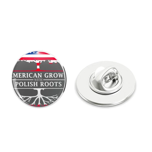 Glover Trading American Grown with Polish Roots Poland Pin Brooch Badge Lapel Pin
