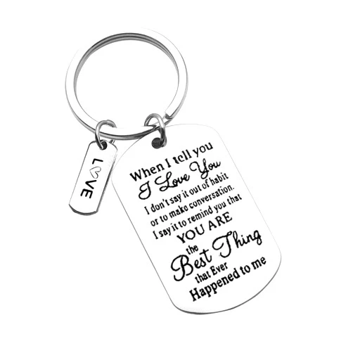 Dabihu Valentine Day Gifts Keychain for Women and Men,When I Tell You I Love You Key Chain Wedding Anniversary Keychain Gifts Keychain for Husband Wife Boyfriend Girlfriend Him Her Couple Keyring Birthday