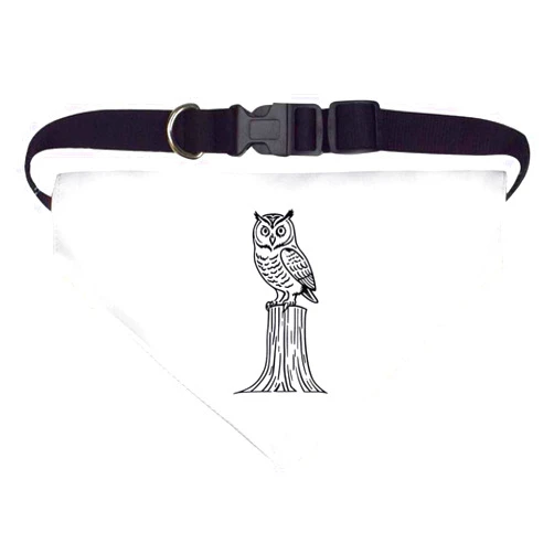 Azeeda Large 'Wise Owl Perched On A Tree Stump' Dog/Cat/Pet Bandana (PD00047500)