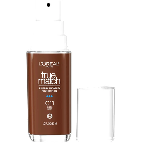 L'Oreal Paris L’Oréal Paris True Match Super-Blendable Foundation, Medium Coverage Liquid Foundation Makeup, C11, Deep, 1 Fl Oz