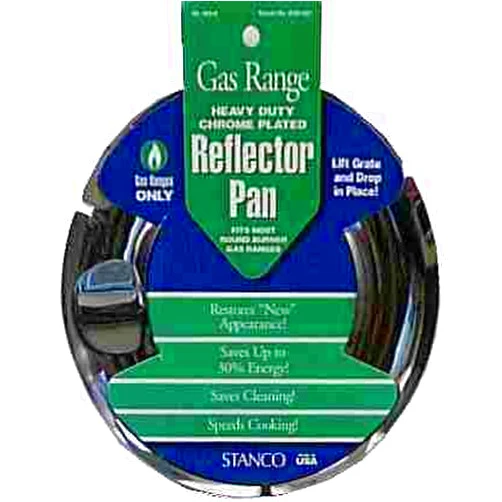 Stanco Range Reflector Pan Gas Chrome Plated Steel, Porcelain 7 In.