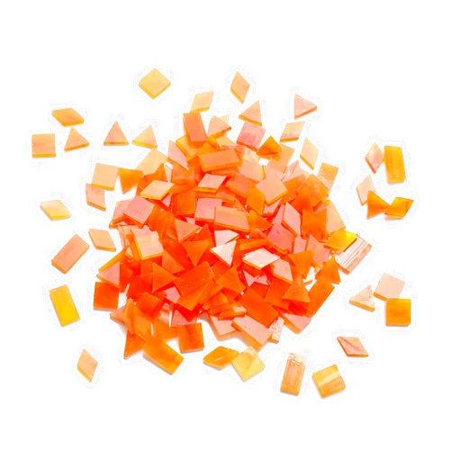 Lanyani 200 Pieces Glass Mosaic Tiles, 4-Shapes Mixed Stained Glass Pieces Tile for Crafts,Orange Ice