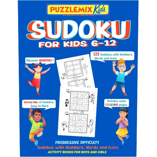 By PUZZLEMIX BOOKS (Author), PASATIEMPOS VARGAS (Author) Sudoku For Kids - Age 6-12: Wordoku . Numbers and Icons Sudokus - Coloring Pages . Great for beginners - Solutions inside
