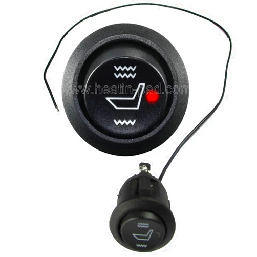 WATERCARBON Water Carbon Illuminated Seat Heater Hi/lo/Off Round Rocker Switch Wire with a Negative Use of Car Seats Heated Heating Pad Accessories Parts Interior Cushions Covers Exact (Hi/lo/Off Round Switch)
