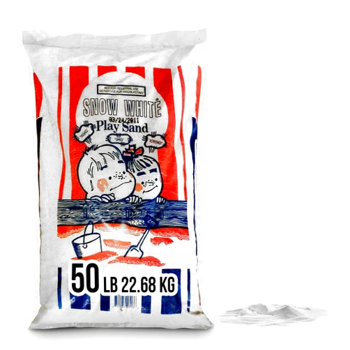 SNOW WHITE U.S. Silica Large 50 Pound Fully Washed Easy to Use Ultimate Finely Graded Soft and Comfortable Sandbox Play Sand, Snow White