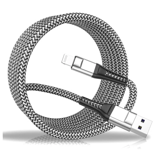 KTDRJN 3 Pack iPhone Charger Cord 6ft,[Apple MFi Certified] Apple Lightning Cable 6 Foot,Nylon Braided iPhone Charger 6Feet Compatible with iPhone 14/13/12/11 Pro Max/XS MAX/XR/XS/X/8/iPad and More(Grey)