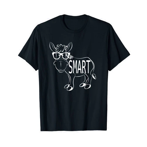 Funny designs by adrais Funny Cute Sarcastic Smart Ass Donkey w Glasses Humorous T-Shirt