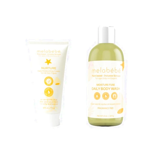 Melabebe Nurture: Daily Moisturizing Cream Moisture Fuse: Daily Body Wash Bundle