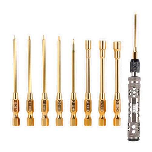 INJORA 8 in 1 RC Car Tools Kit, Hex Screwdriver Nut Driver & Phillips Screwdriver Tool Set, 1/4
