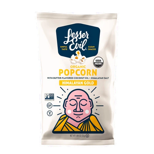 Lesserevil Lesser Evil LSN00691 Organic Popcorn, Himalayan Gold, 0.88 oz., 18/Carton